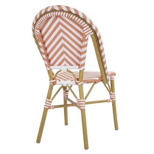 Bolero Parisian Style Rattan Side Chair Coral Pack of 2 (FU534)