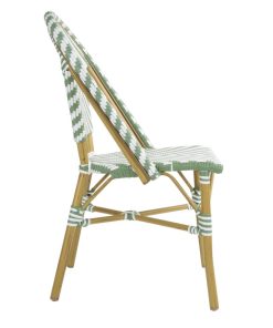 Bolero Parisian Style Rattan Side Chair Light Green Pack of 2 (FU535)