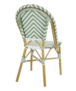 Bolero Parisian Style Rattan Side Chair Light Green Pack of 2 (FU535)