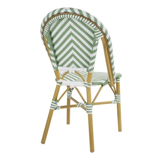 Bolero Parisian Style Rattan Side Chair Light Green Pack of 2 (FU535)