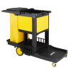 Jantex Cleaning Trolley Black with lockable cabinet (FU998)