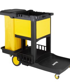 Jantex Cleaning Trolley Black with lockable cabinet (FU998)