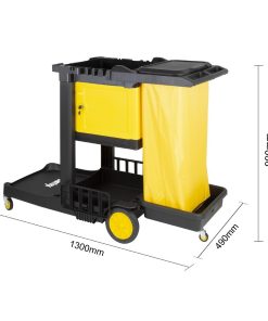 Jantex Cleaning Trolley Black with lockable cabinet (FU998)