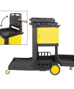 Jantex Cleaning Trolley Black with lockable cabinet (FU998)