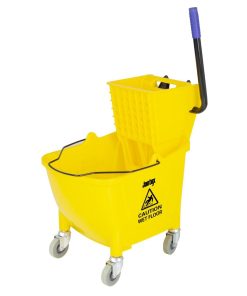 Jantex 30ltr Mop Bucket with Foot Pedal release - Yellow (FW866)