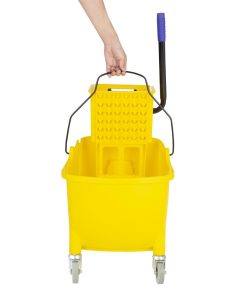 Jantex 30ltr Mop Bucket with Foot Pedal release - Yellow (FW866)