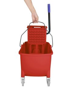 Jantex 30ltr Mop Bucket with Foot Pedal release - Red (FW868)