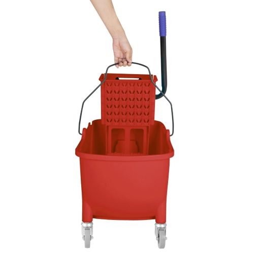 Jantex 30ltr Mop Bucket with Foot Pedal release - Red (FW868)