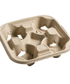 Moulded Pulp Fibre Four Cup Carrier Pack of 180 (GP567)