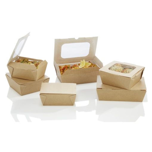 Huhtamaki Taste Large Food to Go Box with Window Pack of 180 (HP957)