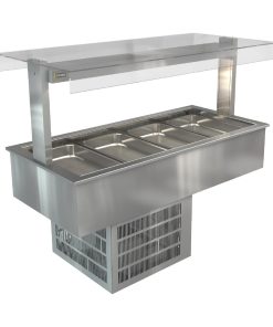 Cossiga Linear Series Drop-in Refrigerated Well w-Flat Top Sneeze Guard 1485mm (HT627)