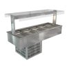 Cossiga Linear Series Drop-in Refrigerated Well w-Flat Top Sneeze Guard 1825mm (HT628)
