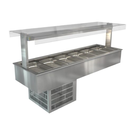 Cossiga Linear Series Drop-in Refrigerated Well w-Flat Top Sneeze Guard 2165mm (HT629)