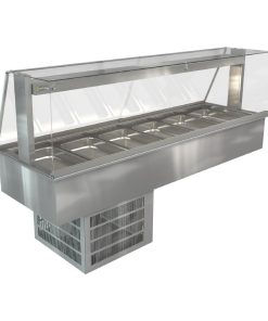 Cossiga Linear Series Drop-in Refrigerated Well w-Full Square Glass Gantry 2165mm (HT634)