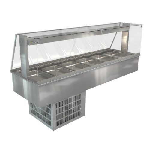 Cossiga Linear Series Drop-in Refrigerated Well w-Full Square Glass Gantry 2165mm (HT634)