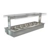 Cossiga Linear Series Drop-in Bain Marie 6x1-1GN w-Flat Top Sneeze Guard 2165mm (HT659)