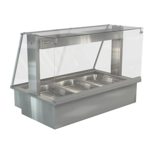 Cossiga Linear Series Drop-in Bain Marie 3x1-1GN w-Square Glass Assisted Service 1145mm (HT660)