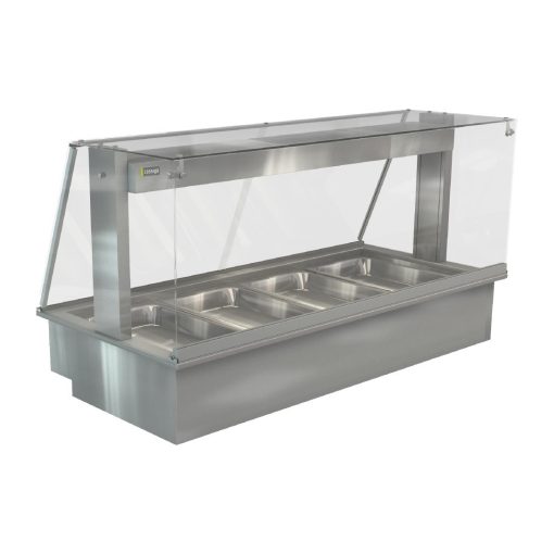 Cossiga Linear Series Drop-in Bain Marie 4x1-1GN w-Square Glass Assisted Service 1485mm (HT661)