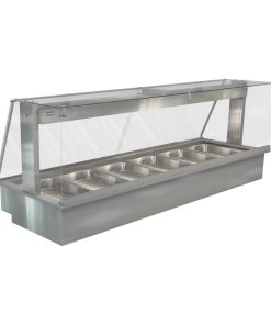 Cossiga Linear Series Drop-in Bain Marie 6x1-1GN w-Square Glass Assisted Service 2165mm (HT663)