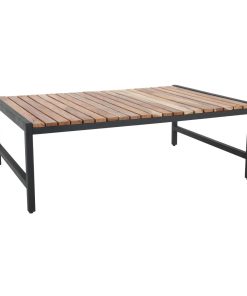 Bolero Steel and Acacia Low Coffee Table 1200x800mm (DK903)