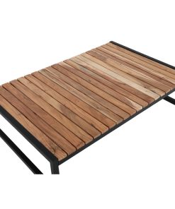 Bolero Steel and Acacia Low Coffee Table 1200x800mm (DK903)