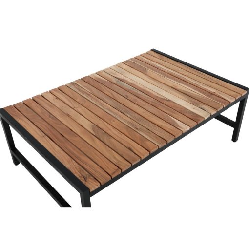 Bolero Steel and Acacia Low Coffee Table 1200x800mm (DK903)