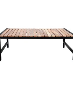 Bolero Steel and Acacia Low Coffee Table 1200x800mm (DK903)