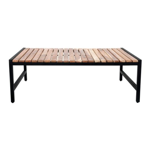 Bolero Steel and Acacia Low Coffee Table 1200x800mm (DK903)