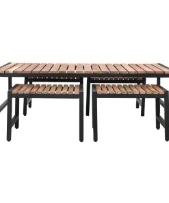 Bolero Steel and Acacia Low Coffee Table 1200x800mm (DK903)