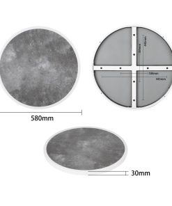 Bolero Fibre Glass Round Table Top Dark Stone Effect 580mm (DL488)