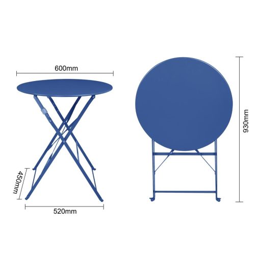 Bolero Perth Pavement Style Round Table Dark Navy (DZ875)