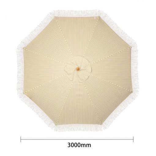 Bolero Sicily Round Striped Parasol 2m Diameter (FU508)