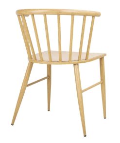 Bolero Harrowdene Metal Side Chairs Wood Effect Pack of 2 (FU526)