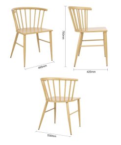 Bolero Harrowdene Metal Side Chairs Wood Effect Pack of 2 (FU526)