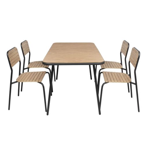 Bolero Santorini Rectangular Table Wood Effect 1400mm (FU536)