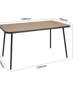 Bolero Santorini Rectangular Table Wood Effect 1400mm (FU536)