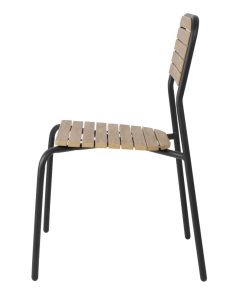 Bolero Santorini Wood Effect Outdoor Chairs Pack of 4 (FU537)