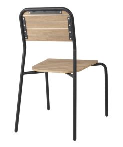 Bolero Santorini Wood Effect Outdoor Chairs Pack of 4 (FU537)