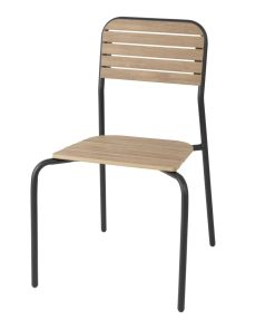 Bolero Santorini Wood Effect Outdoor Chairs Pack of 4 (FU537)