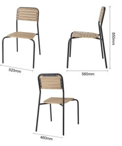 Bolero Santorini Wood Effect Outdoor Chairs Pack of 4 (FU537)