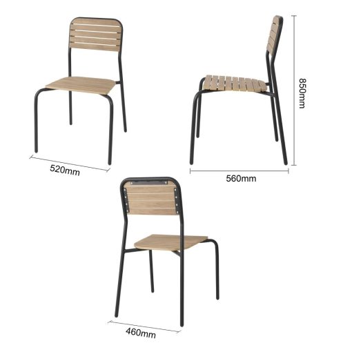 Bolero Santorini Wood Effect Outdoor Chairs Pack of 4 (FU537)