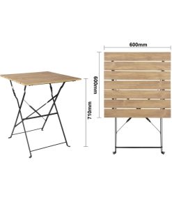 Bolero Perth Pavement Style Square Table Wood Effect (FU538)