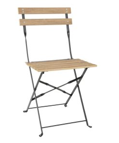 Bolero Perth Pavement Style Folding Chairs Wood Effect Pack of 2 (FU539)