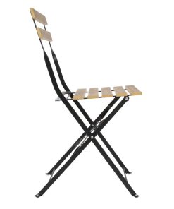 Bolero Perth Pavement Style Folding Chairs Wood Effect Pack of 2 (FU539)