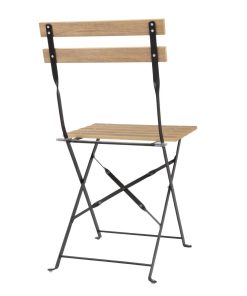 Bolero Perth Pavement Style Folding Chairs Wood Effect Pack of 2 (FU539)