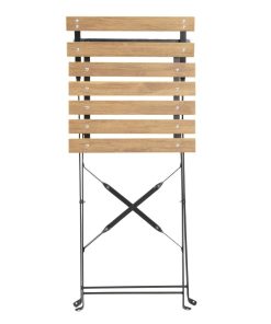 Bolero Perth Pavement Style Folding Chairs Wood Effect Pack of 2 (FU539)