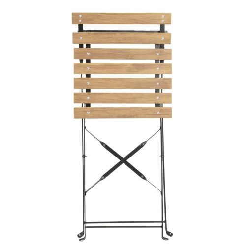 Bolero Perth Pavement Style Folding Chairs Wood Effect Pack of 2 (FU539)