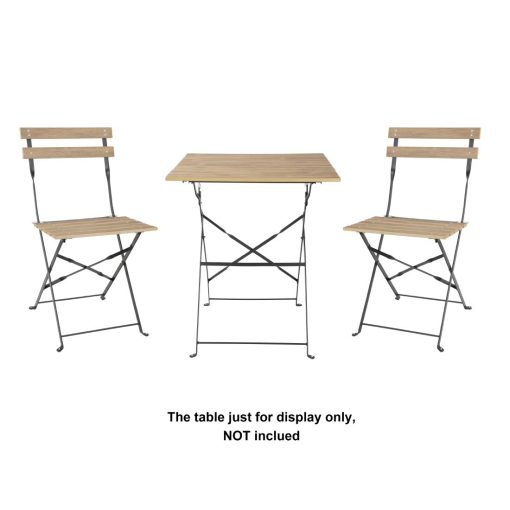 Bolero Perth Pavement Style Folding Chairs Wood Effect Pack of 2 (FU539)