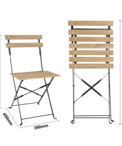 Bolero Perth Pavement Style Folding Chairs Wood Effect Pack of 2 (FU539)