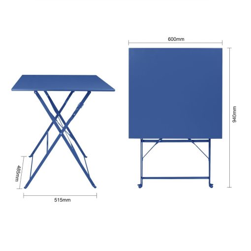 Bolero Perth Pavement Style Square Table Dark Navy (FU540)